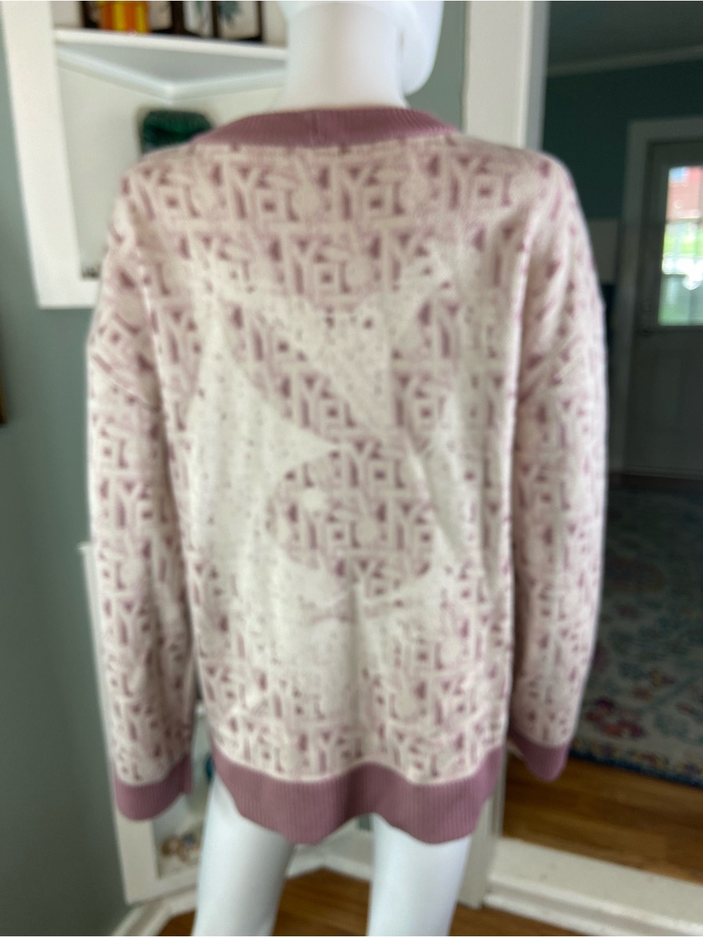 PLAYBOY x Tell Your Friends Pink Stencil Bunny Crewneck Sweater Medium Wool Silk